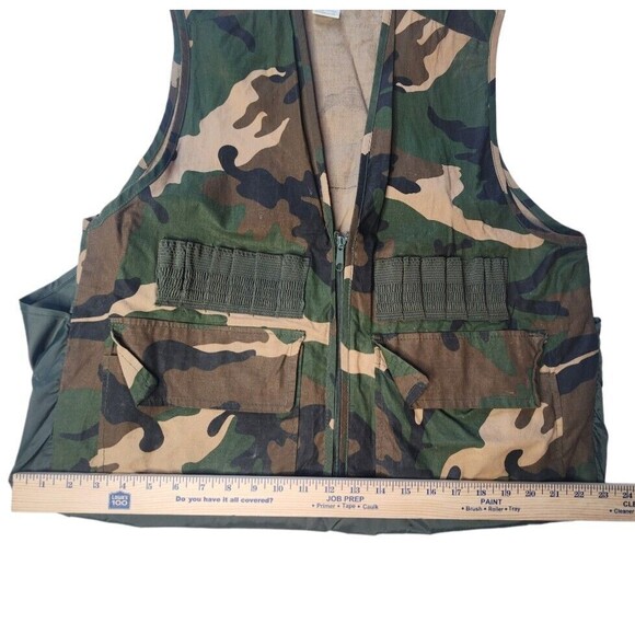 Vintage Duck Bay Camo Hunting Shooting Water Fowl Vest W/ Shell Holders Mens Lg - Picture 11 of 13